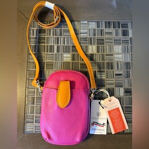 🔥 DIVINA FIRENZE Handmade Italian Nano Pebbled Leather Crossbody Bag. New w/tags